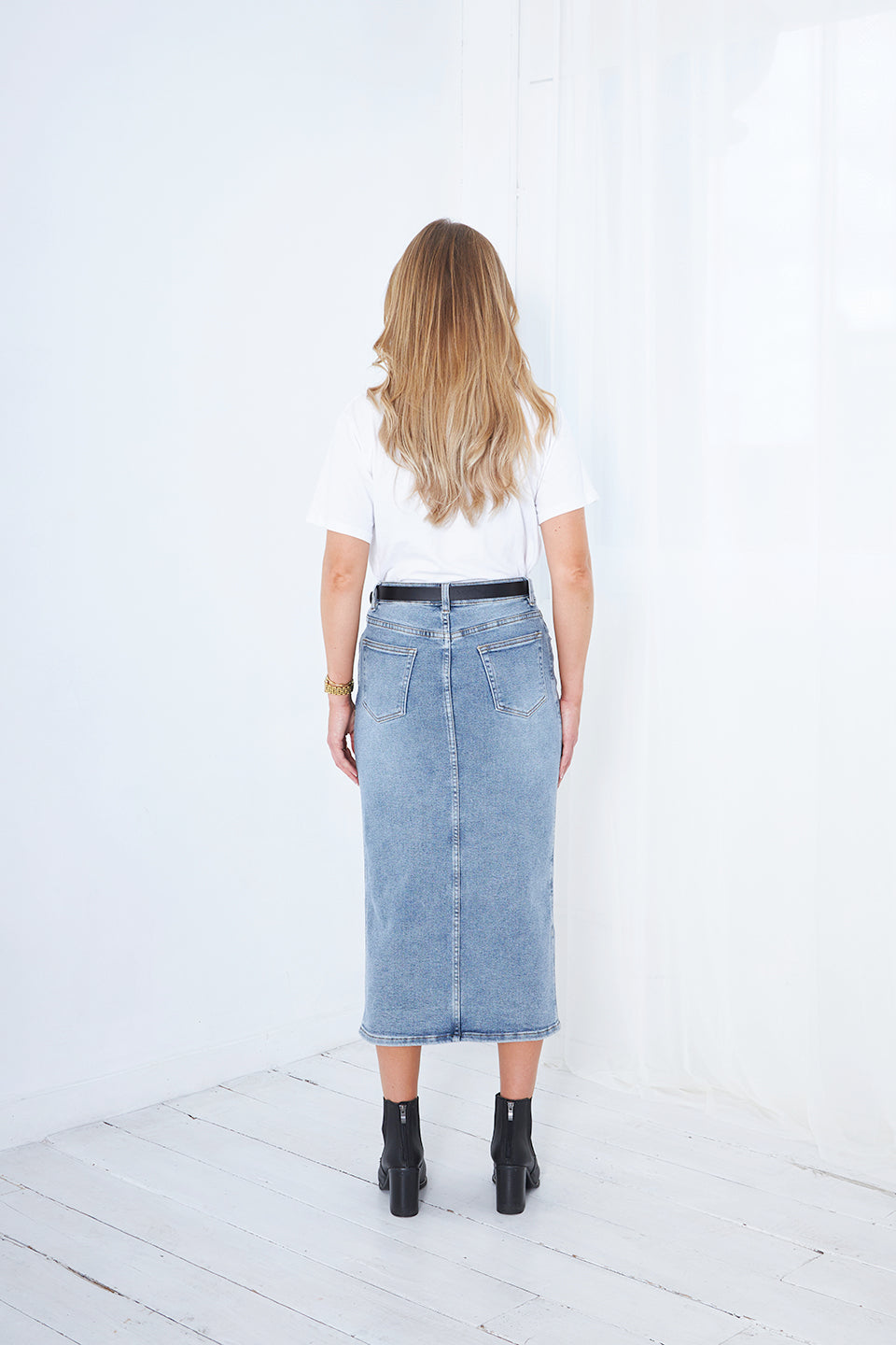 WILLOW DENIM MIDI SKIRT
