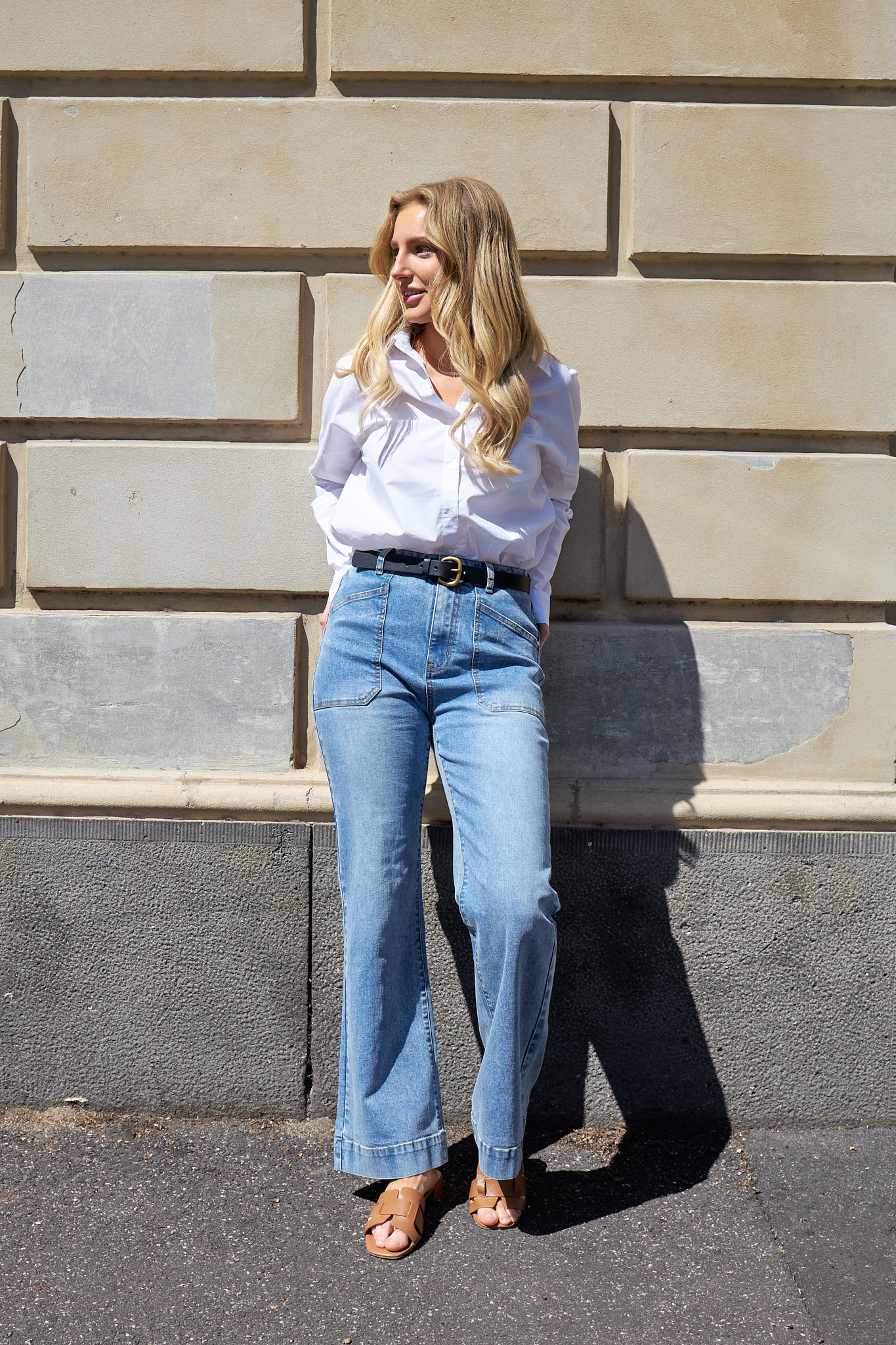 JAYNE WIDE LEG JEAN - Vintage Wash