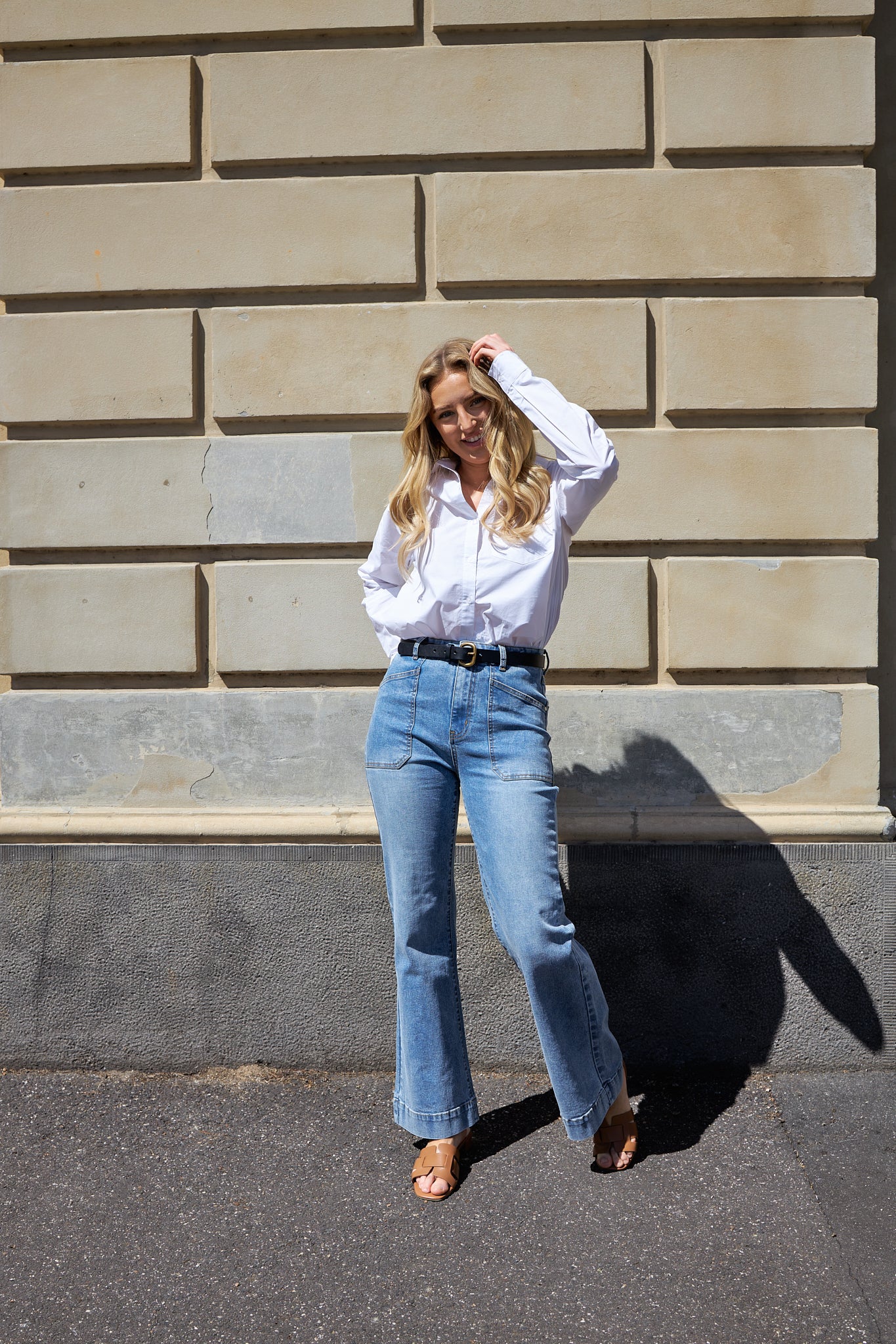 JAYNE WIDE LEG JEAN - Vintage Wash