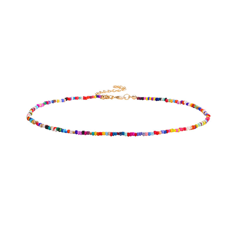 Fine Beaded  Rainbow Choker Necklace