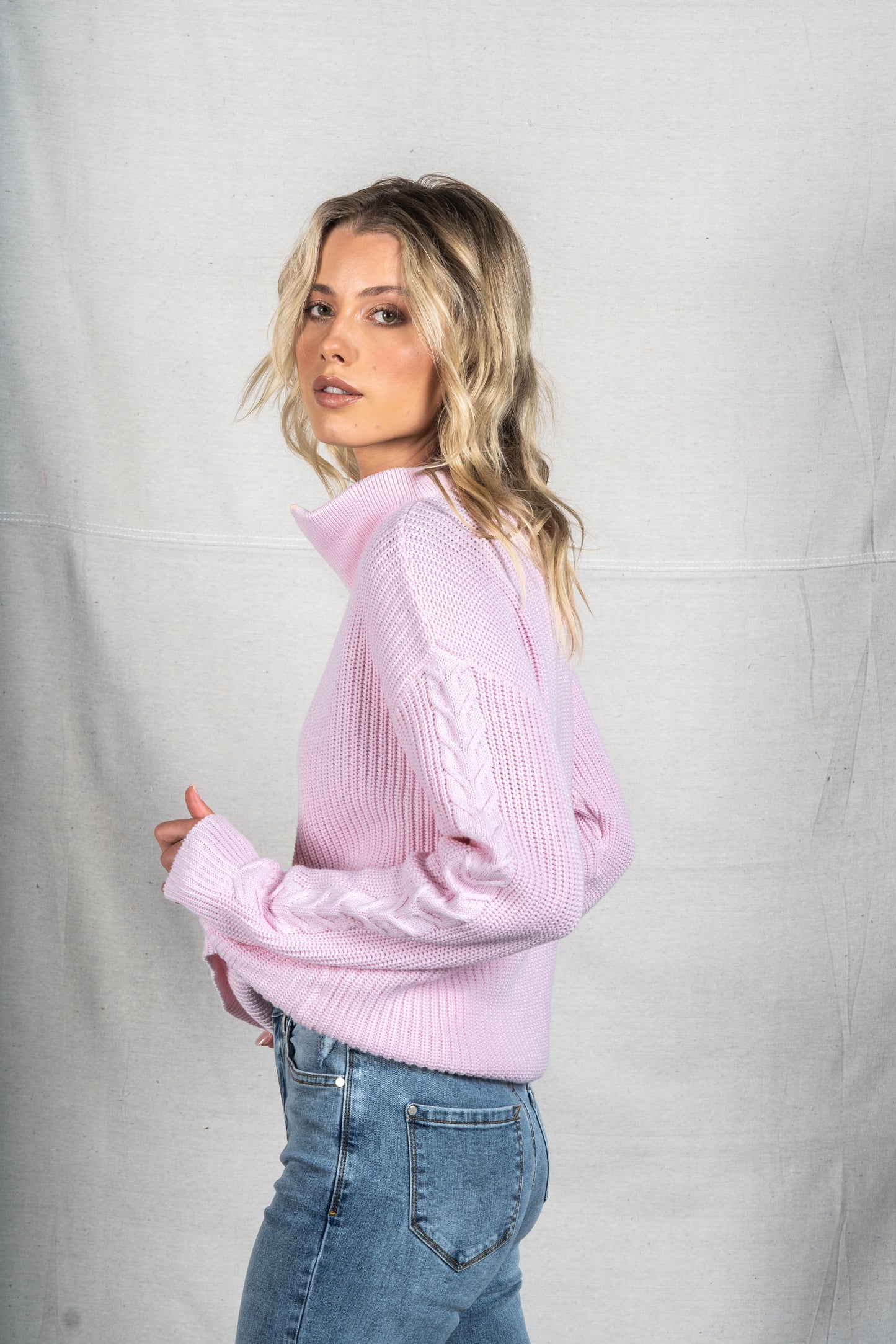 TRIBECA COTTON HALF ZIP KNIT