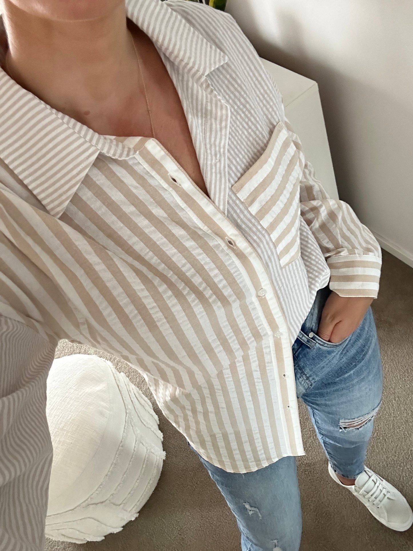 LAGUNA SHIRT - TAN STRIPE