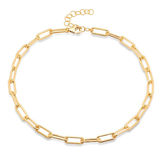 18K Gold Plated Stainless Steel Paper clip Chain Bracelet