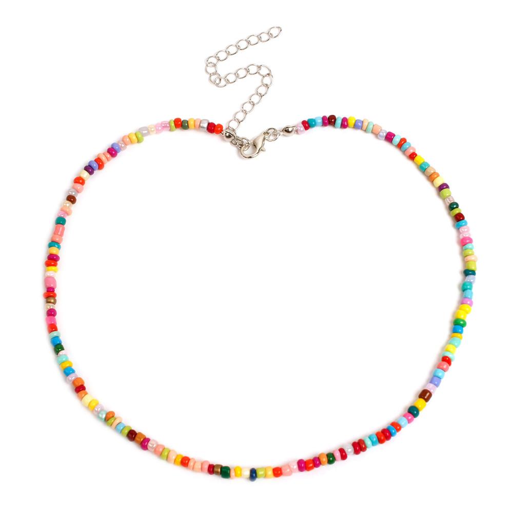 Fine Beaded  Rainbow Choker Necklace